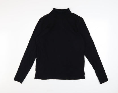 Jack & Jones Men's Black Roll Neck Cotton Jumper Size M