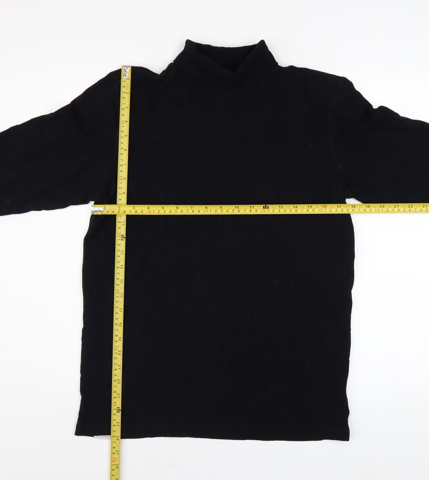 Jack & Jones Men's Black Roll Neck Cotton Jumper Size M