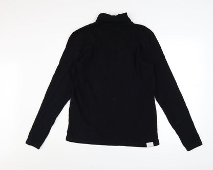 Jack & Jones Men's Black Roll Neck Cotton Jumper Size M