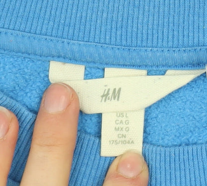 Mens UK Size L H&M Blue Pullover Sweatshirt