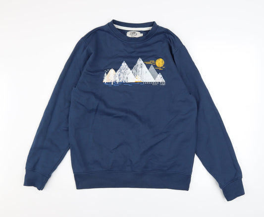 Mens UK Size M Kangaroo Poo Blue Pullover Sweatshirt