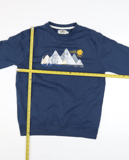 Mens UK Size M Kangaroo Poo Blue Pullover Sweatshirt