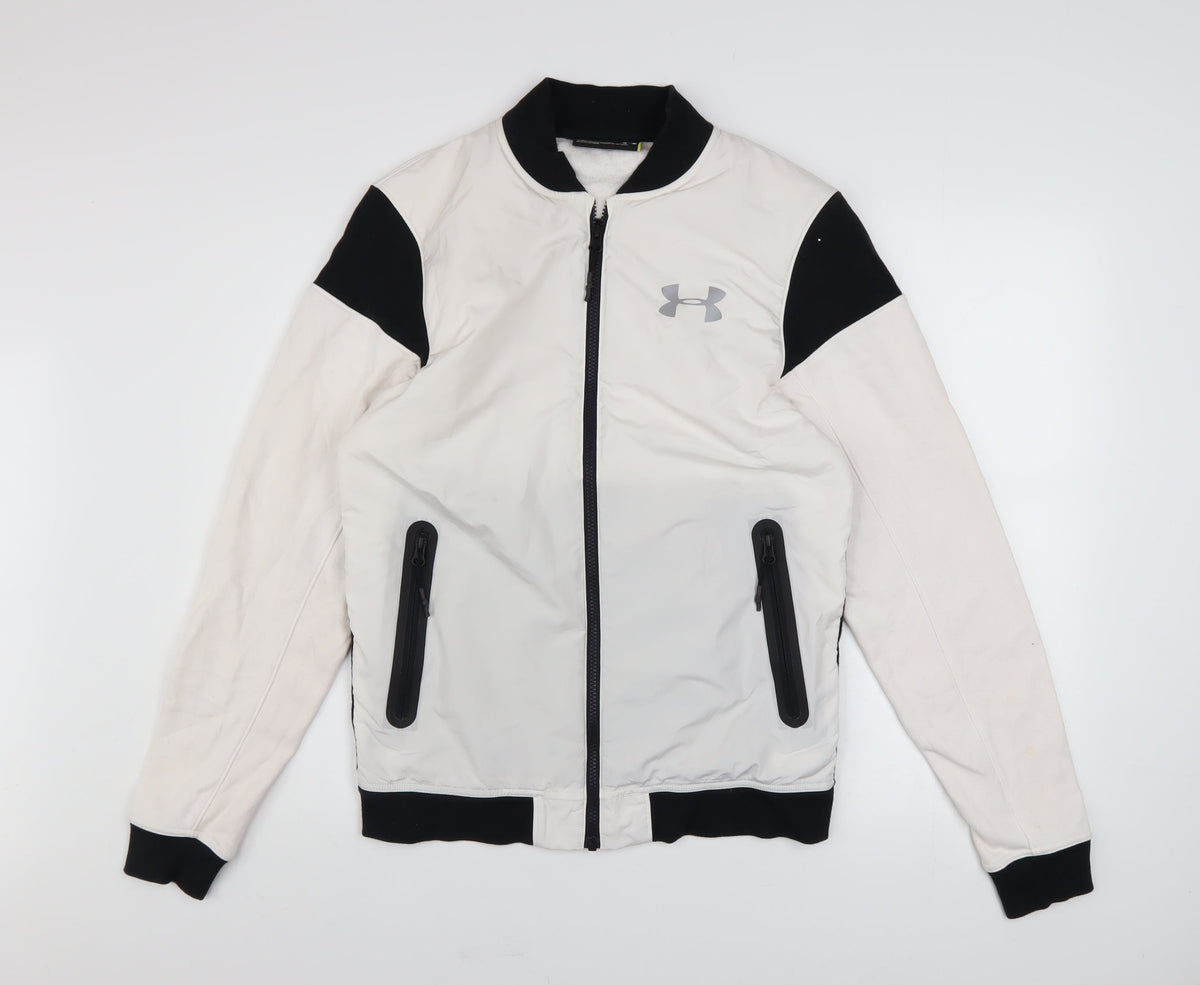 Mens UK Size S Under armour White Bomber Jacket