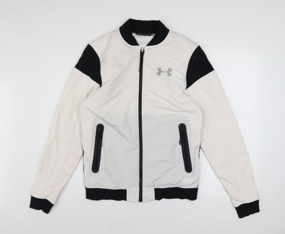 Mens UK Size S Under armour White Bomber Jacket