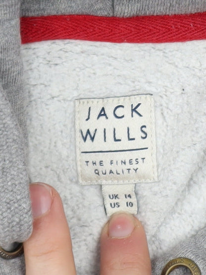 Womens UK Size 14 Jack Wills Grey Pullover Hoodie