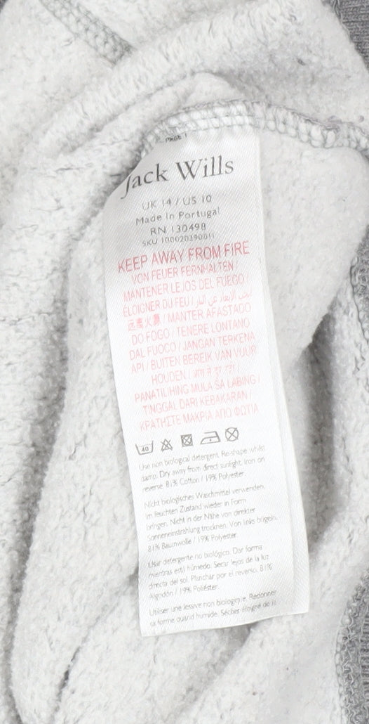 Womens UK Size 14 Jack Wills Grey Pullover Hoodie