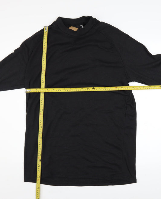Mens UK Size 2XL Wedze Black Skiing Snowboarding T-Shirt