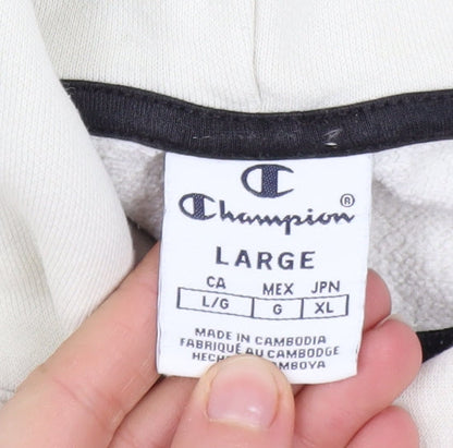 Womens UK Size L Champion White Pullover Hoodie