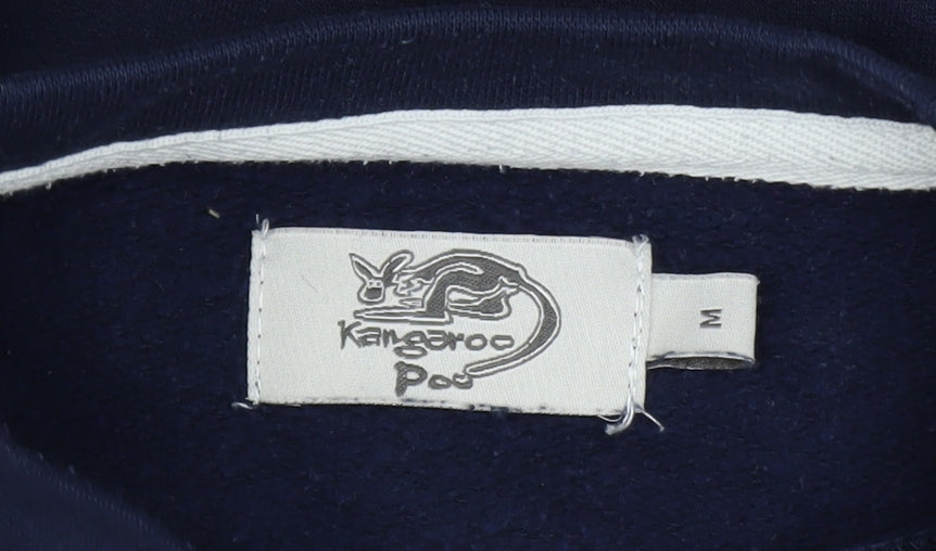 Mens UK Size M Kangaroo Poo Blue Pullover Sweatshirt
