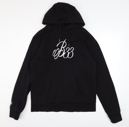 Mens UK Size M Bee Inspired Black Pullover Hoodie