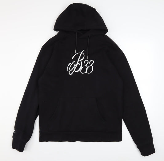 Mens UK Size M Bee Inspired Black Pullover Hoodie