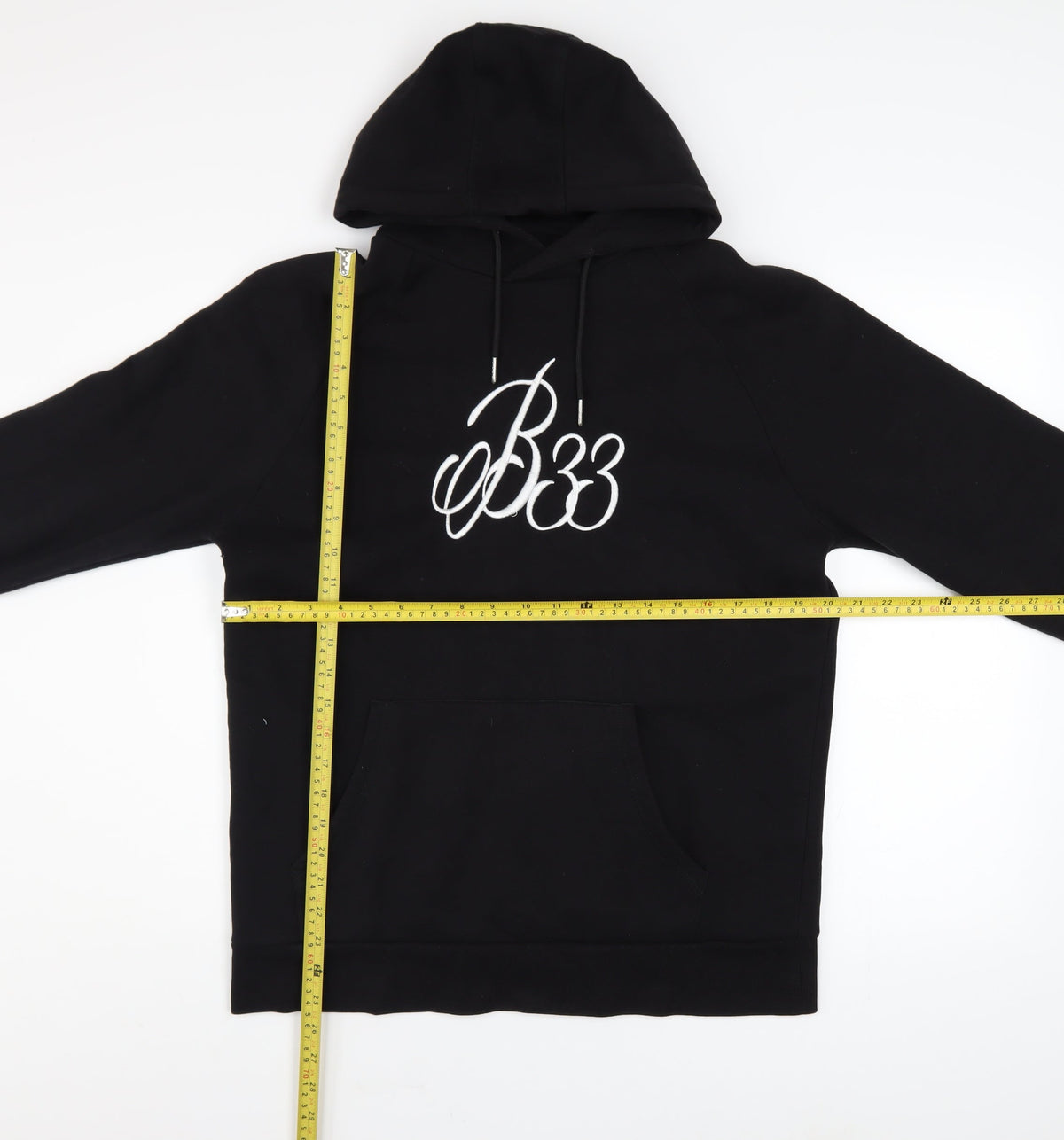 Mens UK Size M Bee Inspired Black Pullover Hoodie