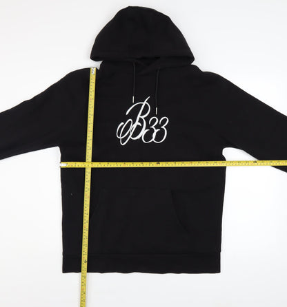 Mens UK Size M Bee Inspired Black Pullover Hoodie