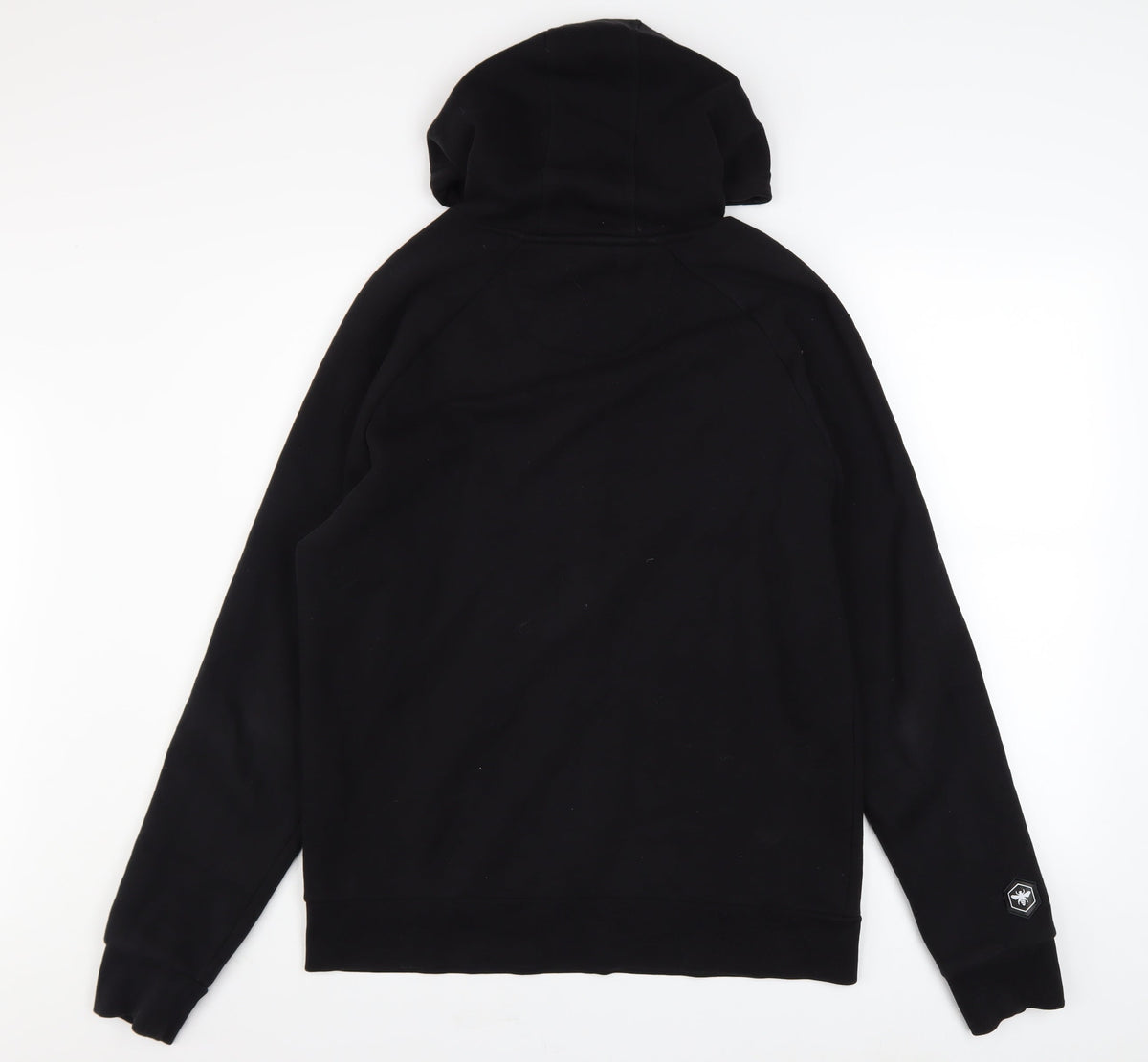 Mens UK Size M Bee Inspired Black Pullover Hoodie