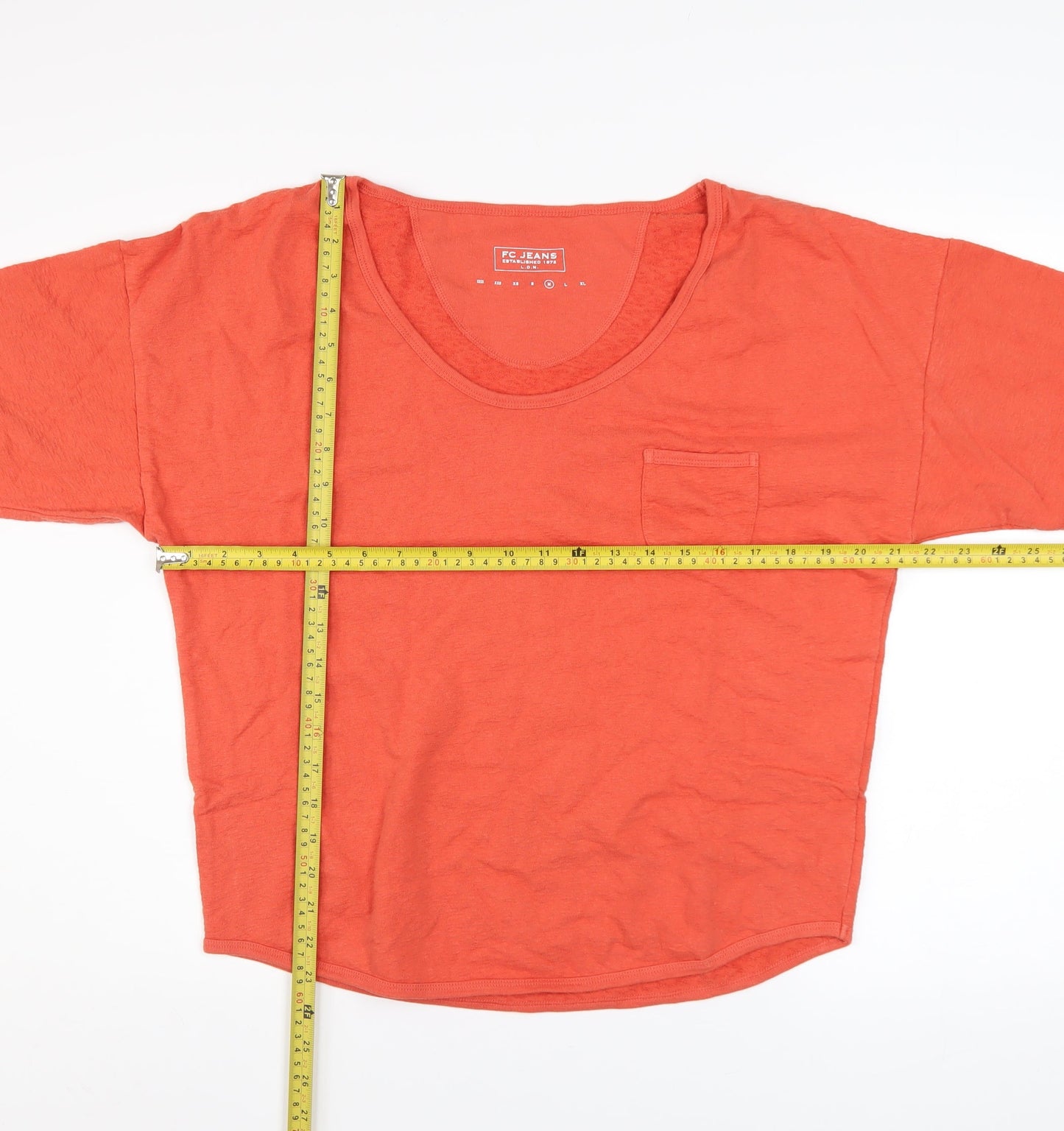 Womens UK Size M FC Jeans Orange Pullover Sweatshirt