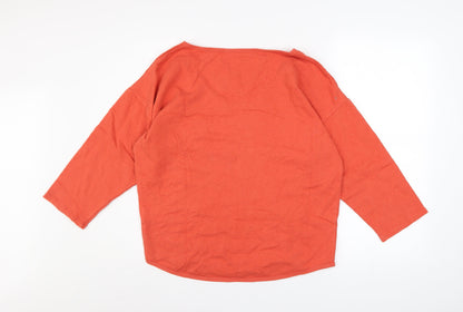 Womens UK Size M FC Jeans Orange Pullover Sweatshirt