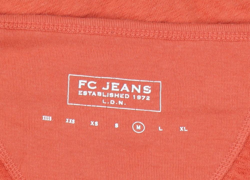Womens UK Size M FC Jeans Orange Pullover Sweatshirt