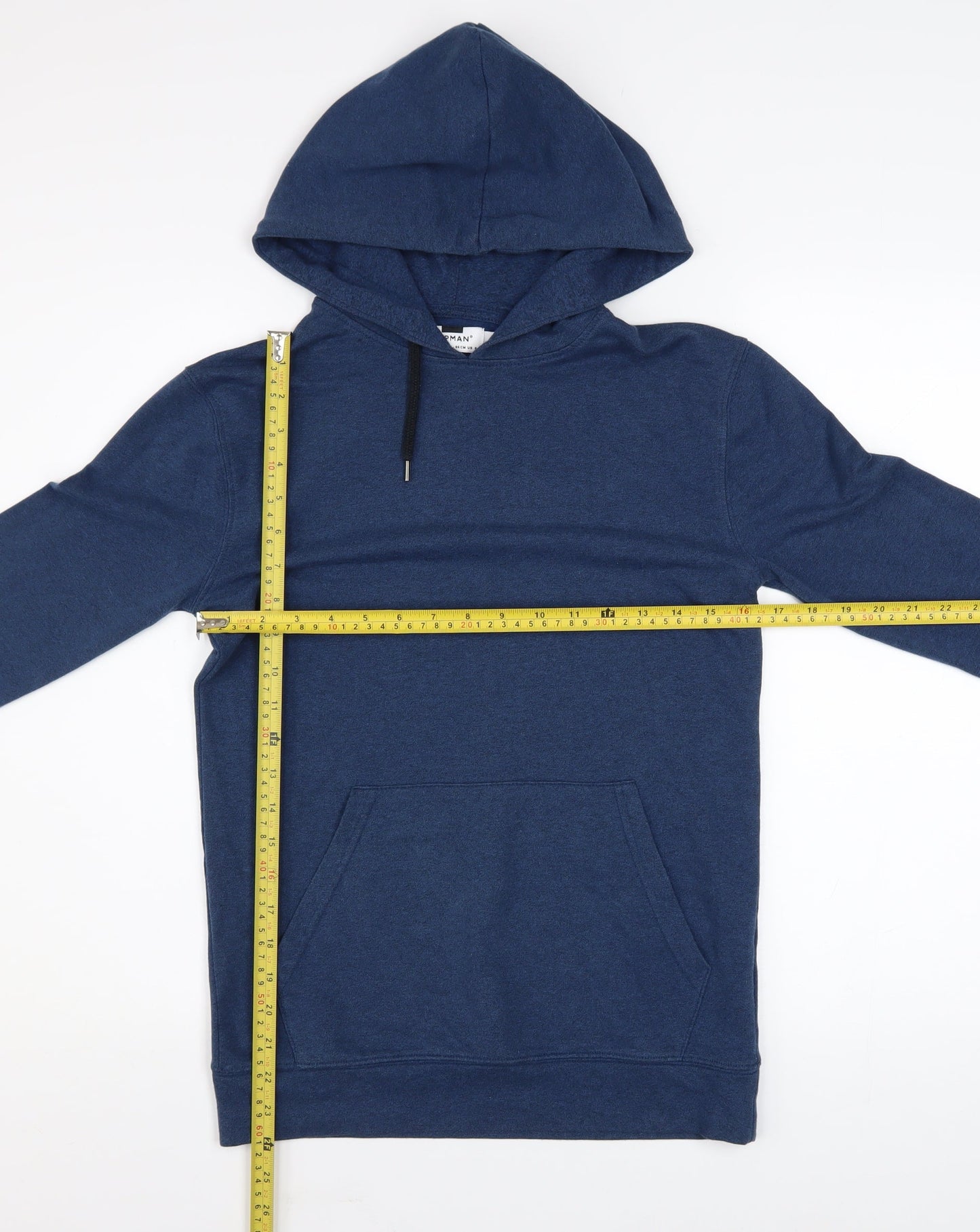 Mens UK Size S Topman Blue Pullover Hoodie