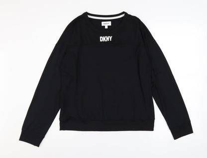 Womens UK Size S DKNY Black Pullover Sweatshirt
