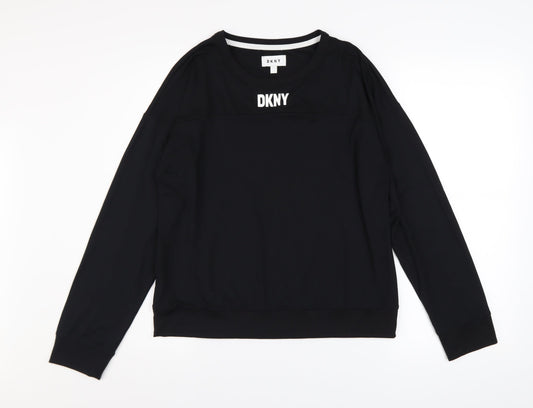 Womens UK Size S DKNY Black Pullover Sweatshirt