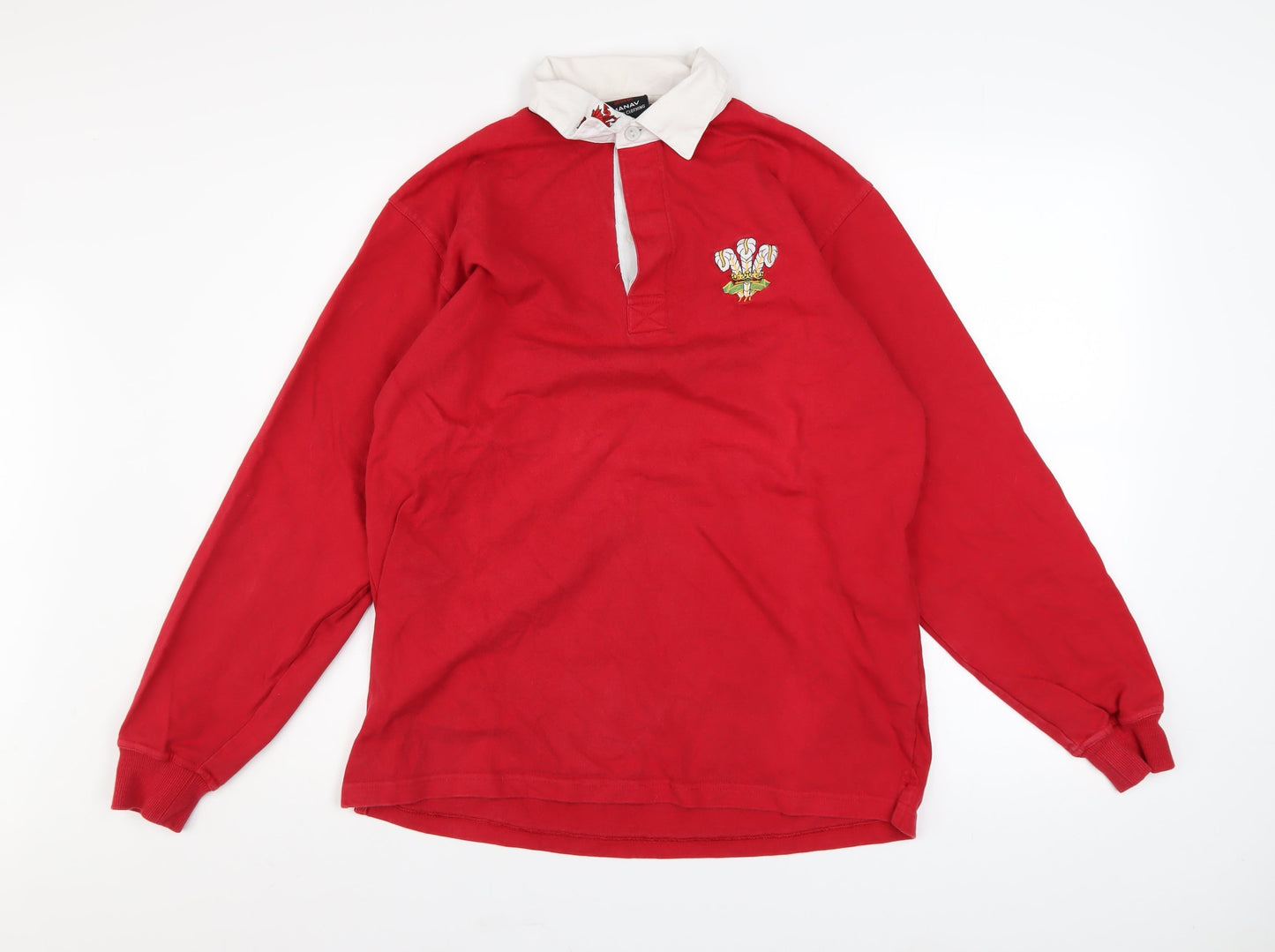 Mens UK Size S Manav Red Henley Sweatshirt