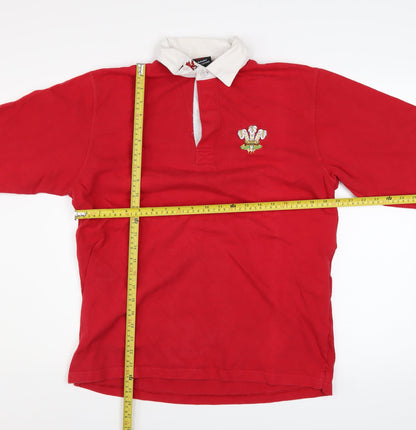 Mens UK Size S Manav Red Henley Sweatshirt