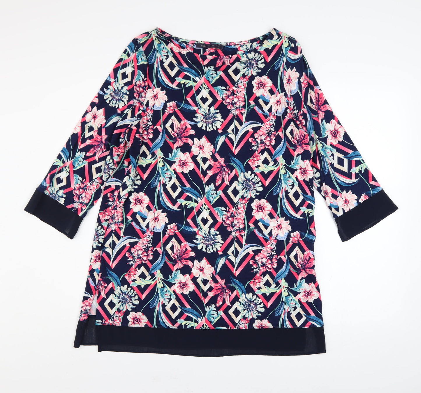 Marks and Spencer Women’s Multicoloured Floral Tunic Blouse UK 14