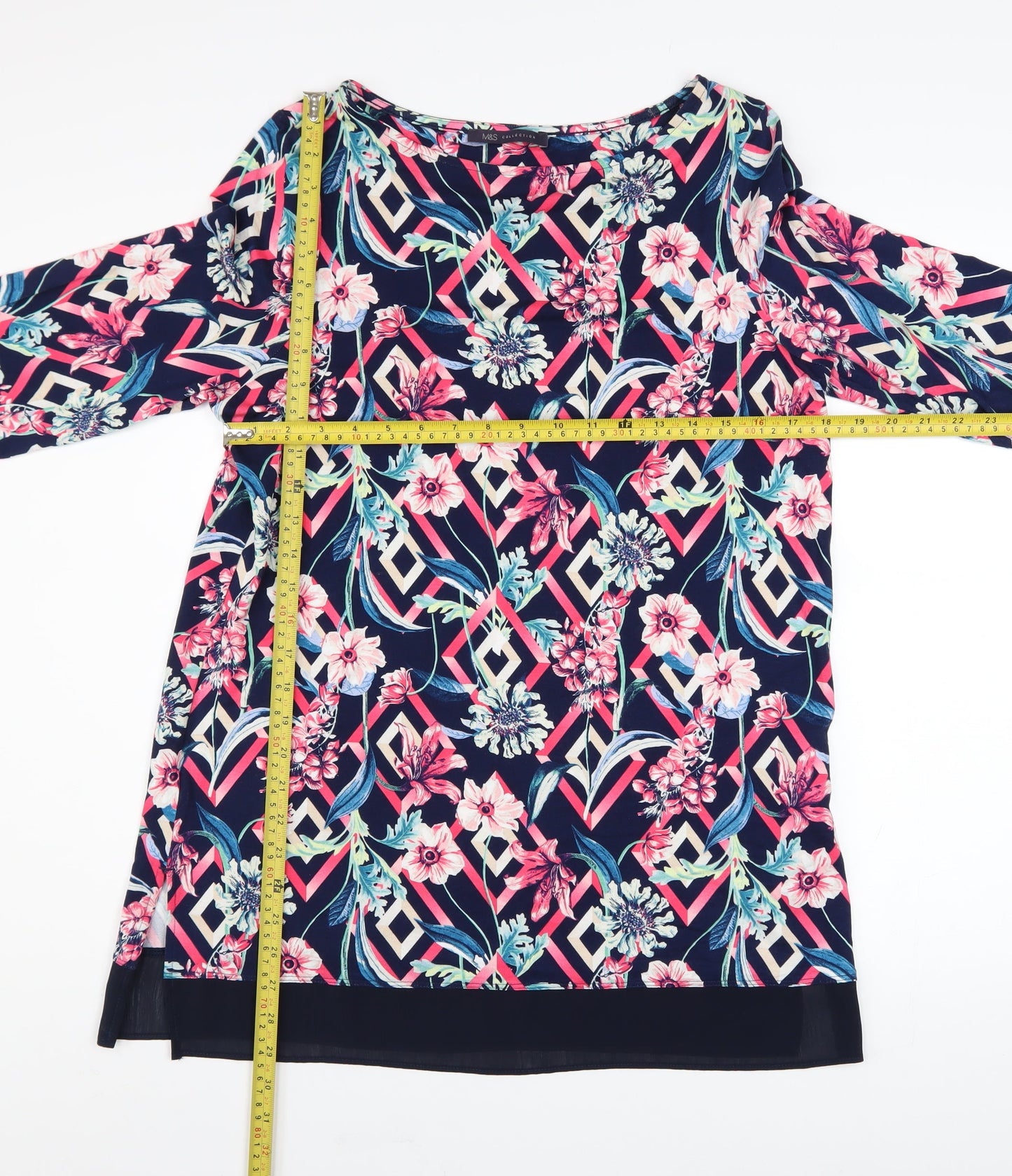 Marks and Spencer Women’s Multicoloured Floral Tunic Blouse UK 14