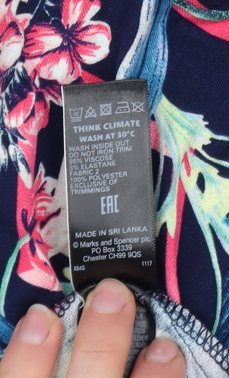 Marks and Spencer Women’s Multicoloured Floral Tunic Blouse UK 14