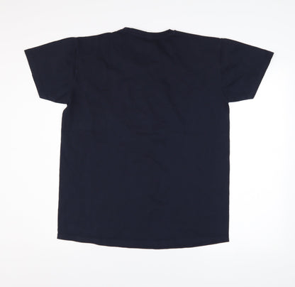 Unisex Adults UK Size L Pampling Black Basic T-Shirt