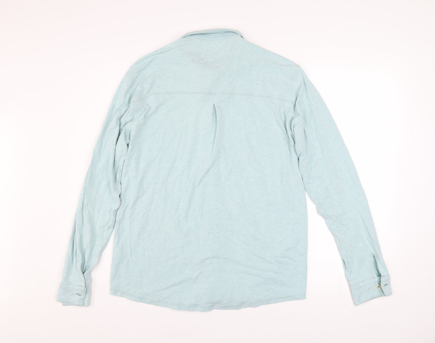 BAM Men's Light Blue Bamboo Long Sleeve Button-Up Shirt M