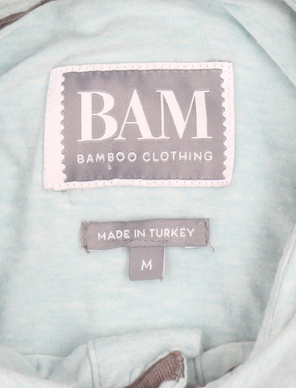 BAM Men's Light Blue Bamboo Long Sleeve Button-Up Shirt M