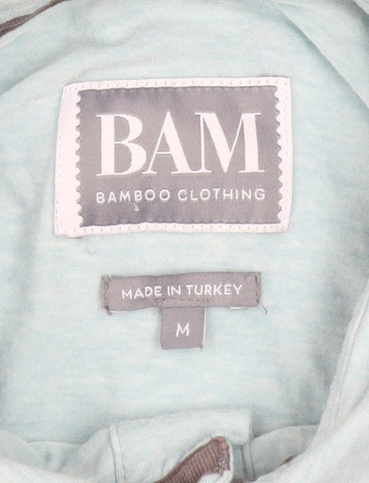 BAM Men's Light Blue Bamboo Long Sleeve Button-Up Shirt M