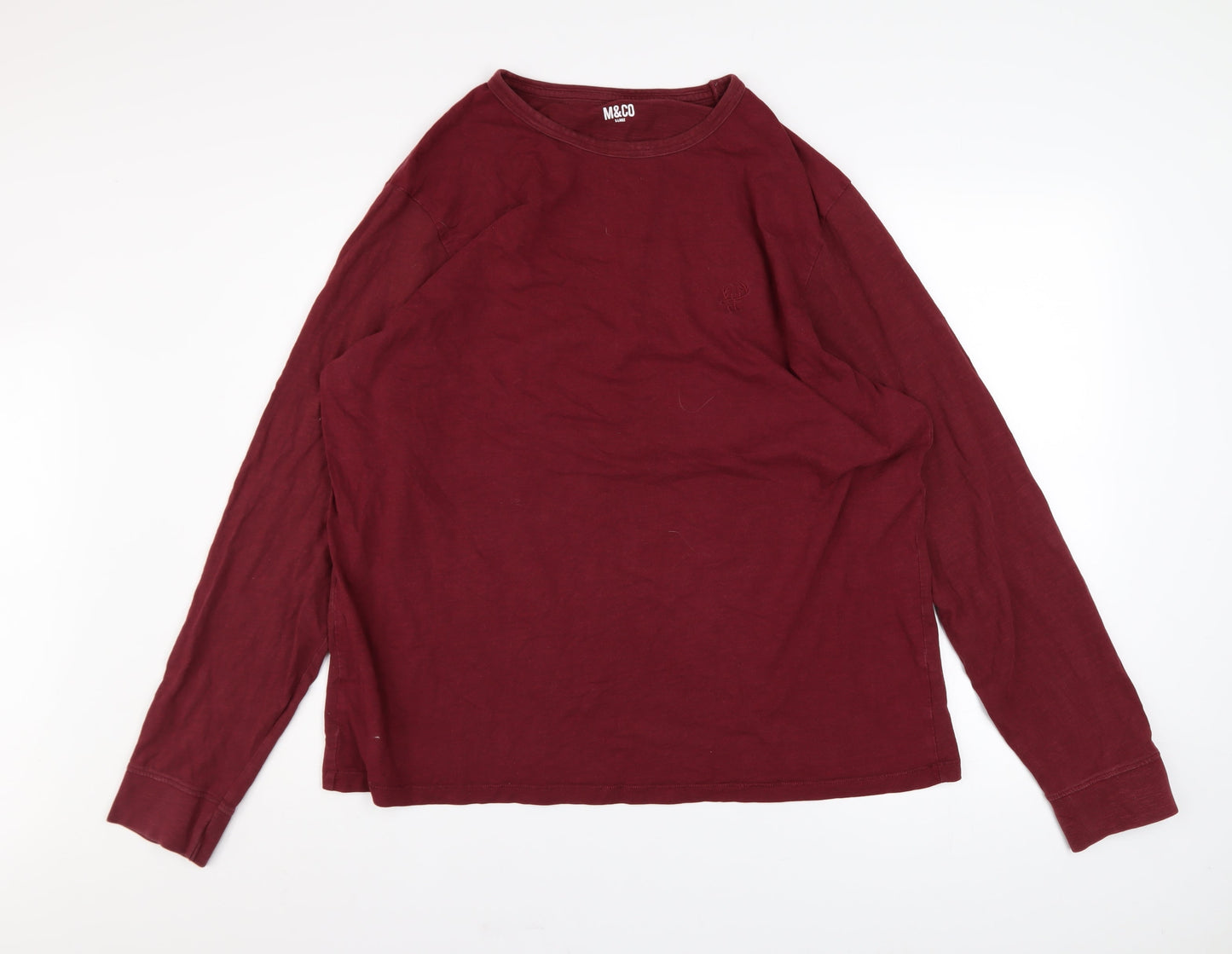 Mens UK Size XL M&Co Red Pullover Sweatshirt