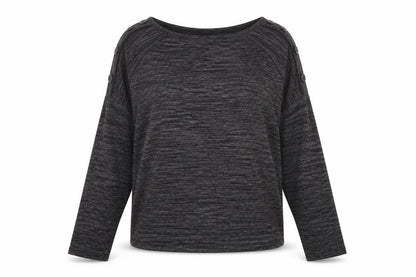 Peacocks Women's Grey Crew Neck Button Shoulder Pullover Jumper Size 8