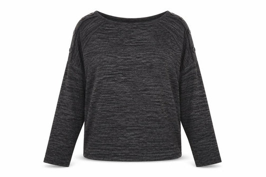 Peacocks Women's Grey Crew Neck Button Shoulder Pullover Jumper Size 8
