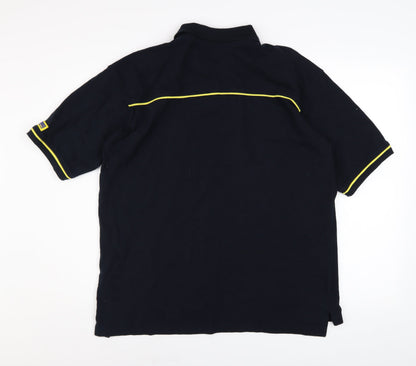 Manchester 2002 Men’s Black Cotton Polo Shirt L Logo Embroidered