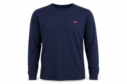 Levi's Men's Blue Cotton Long Sleeve Crew Neck Casual Top Size S