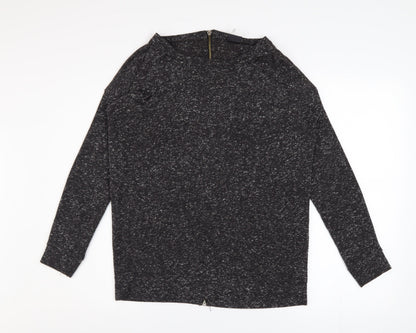 Sparkle & Fade Womens Grey XS Boat Neck Knit Zip Back Jumper