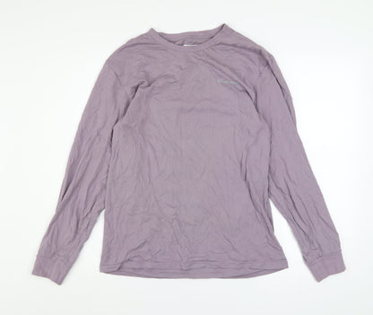 Columbia Men Purple Long Sleeve Cotton Outdoor Graphic Top Size S