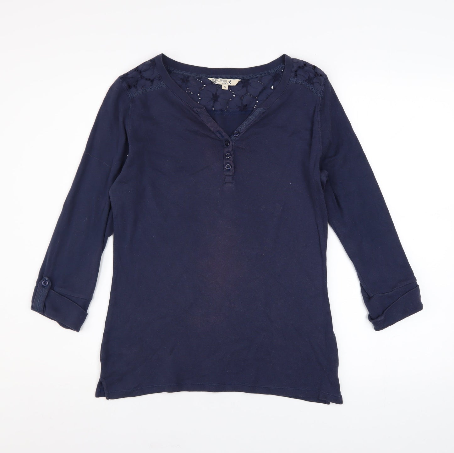 Womens UK Size 12 Spirit at M&Co Blue Basic Button-Up