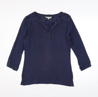 Womens UK Size 12 Spirit at M&Co Blue Basic Button-Up