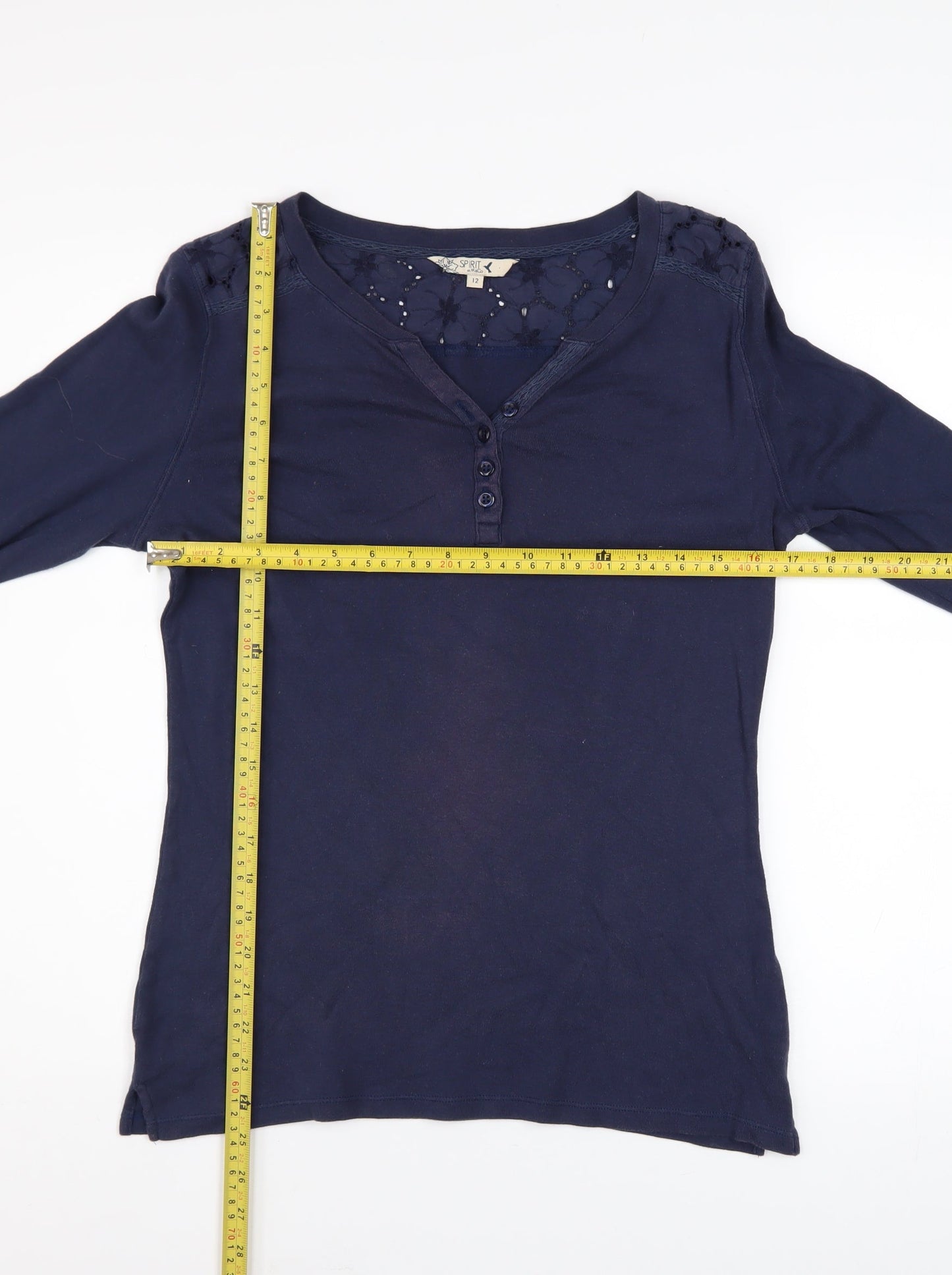 Womens UK Size 12 Spirit at M&Co Blue Basic Button-Up