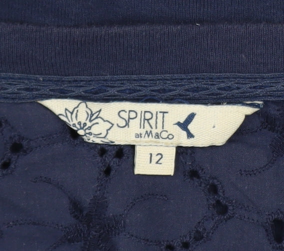 Womens UK Size 12 Spirit at M&Co Blue Basic Button-Up