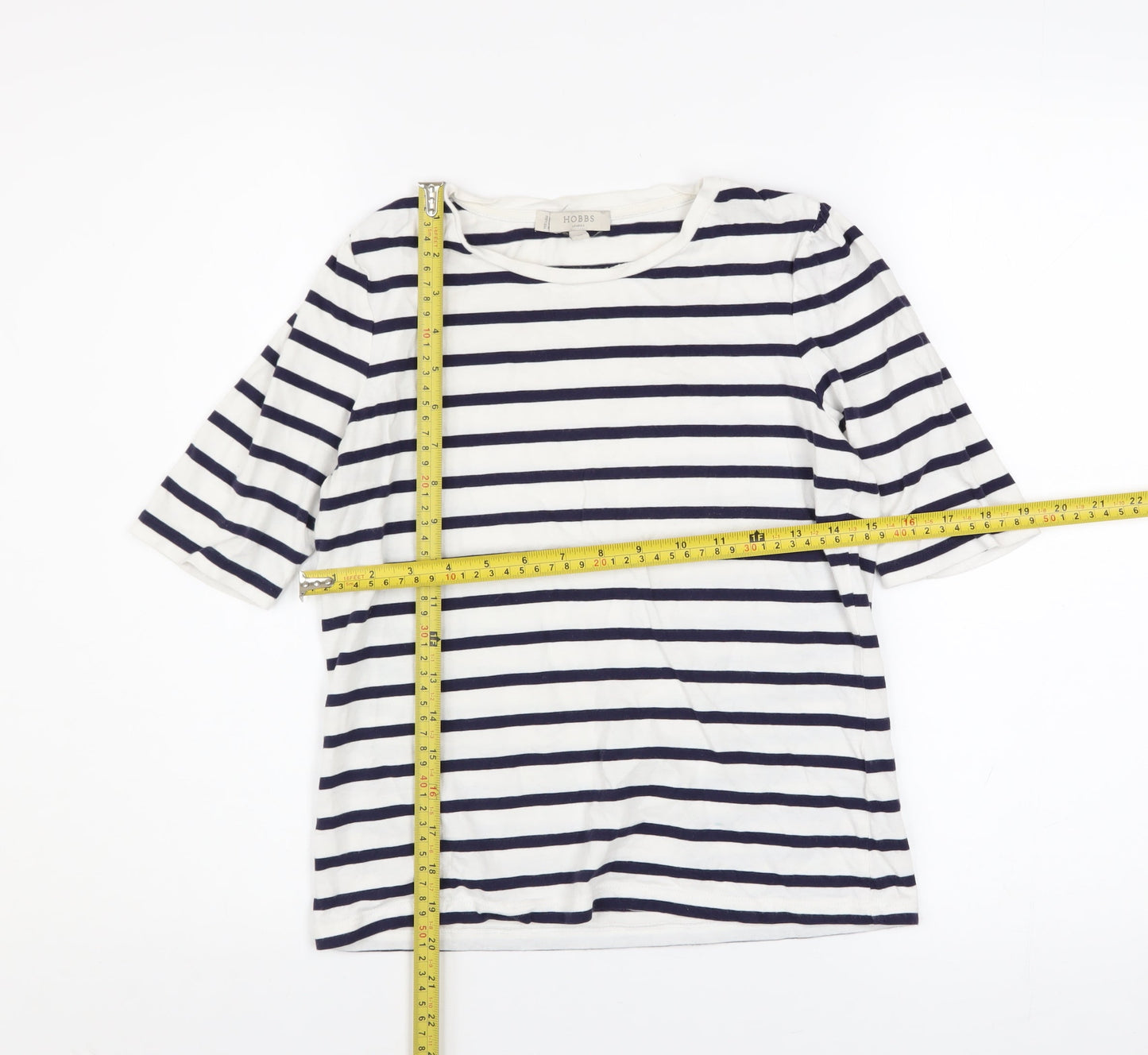 Womens UK Size XS Hobbs White Basic T-Shirt
