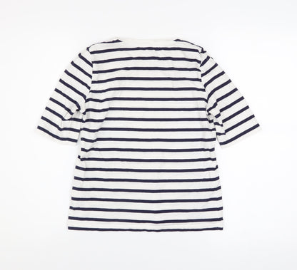 Womens UK Size XS Hobbs White Basic T-Shirt