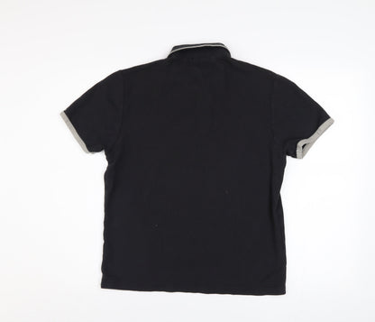 Original Penguin Men's Black Slim Fit Cotton Polo Shirt Size S