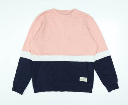 Mens UK Size L Pull & Bear Multicoloured Pullover Sweatshirt