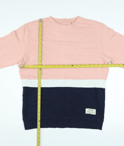 Mens UK Size L Pull & Bear Multicoloured Pullover Sweatshirt