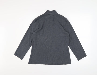Lands' End Women's Grey Roll Neck Cotton Jumper Size S 6-8